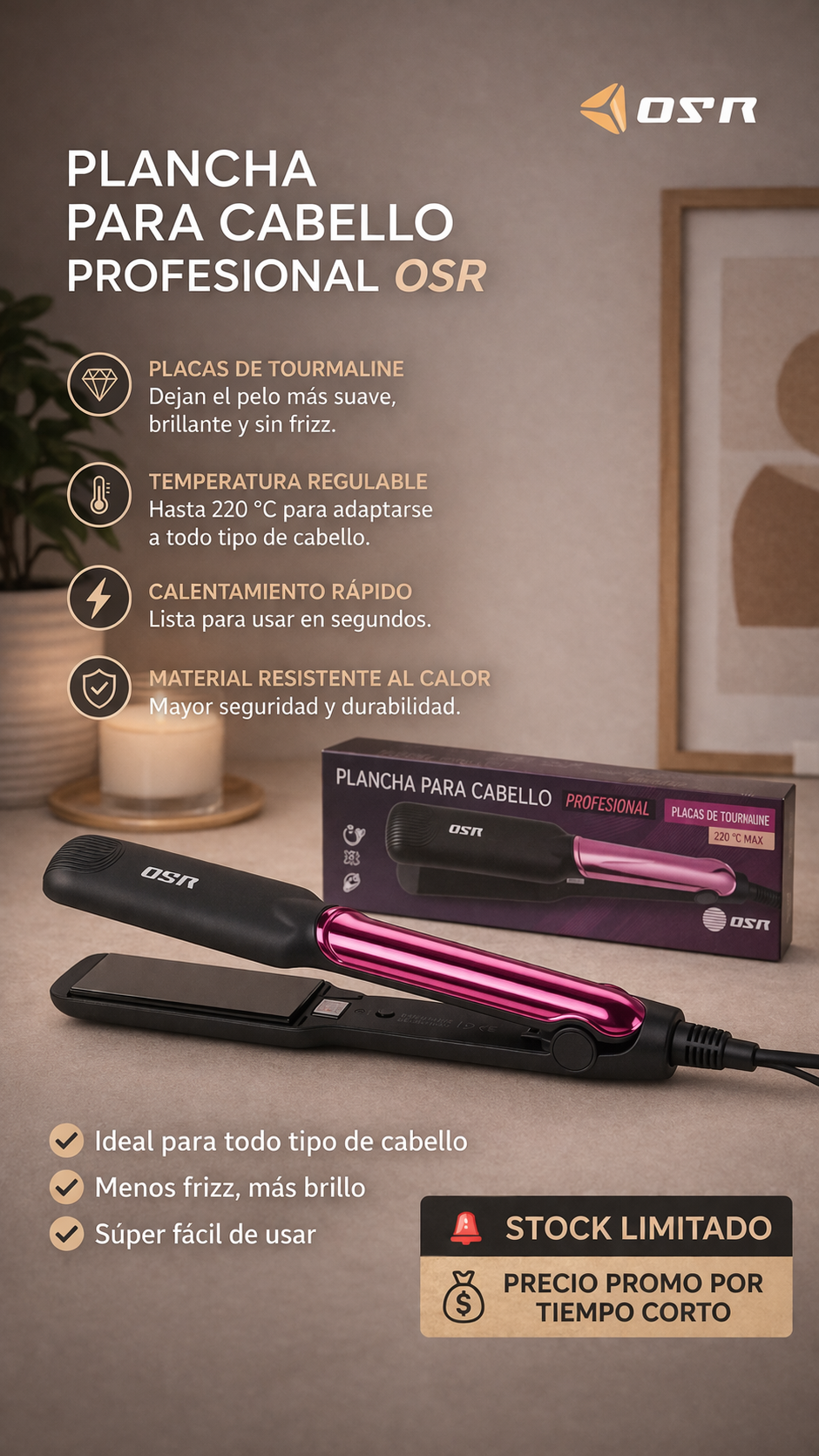 Plancha de Pelo Profesional OSR